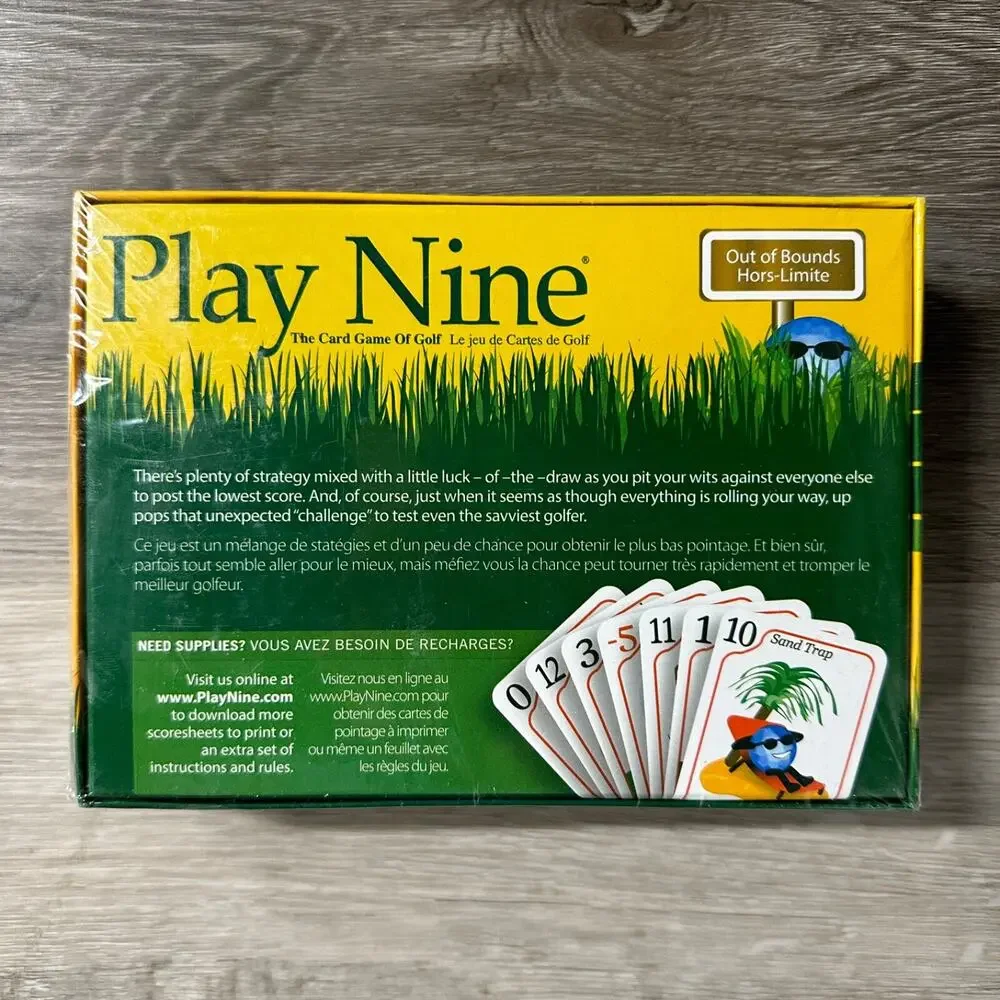 Play Nine · The Card Game of Golf · 2-6 Players, New in sealed box